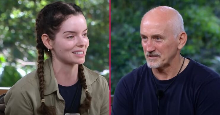 Maura Higgins and Barry McGuigan in the I'm A Celebrity studio after their eviction