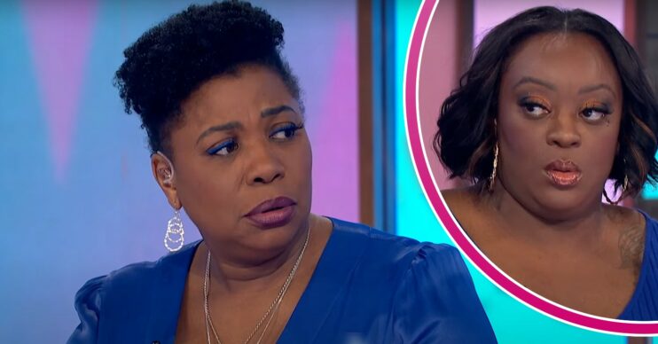 Brenda Edwards and Judi Love looking shocked on Loose Women