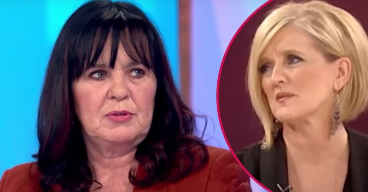 Coleen Nolan looks to her side, her late sister Bernie Nolan appears sympathetic
