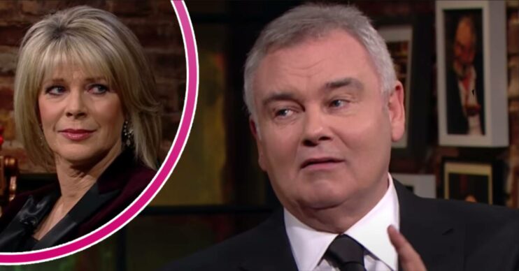 Ruth Langsford looks to her side, Eamonn Holmes makes his point