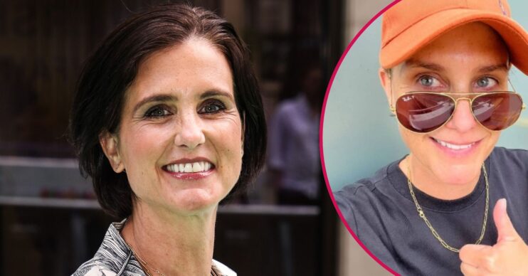 Heather Peace smiles, Heather Peace gives a thumbs up