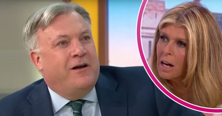 Ed Balls looks surprised on GMB, Kate Garraway appears animated