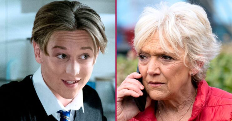 Composite of Joel and Jean on EastEnders; he's smiling, she looks worried (Credit: BBC/Composite: ED!)