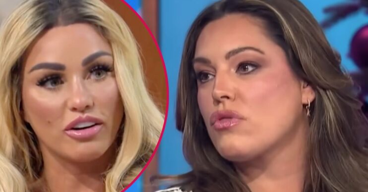 Katie Price and Kelly Brooks looking serious