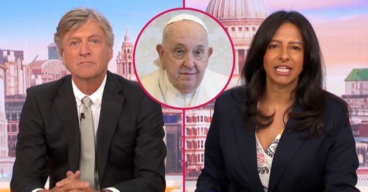 Richard Madeley and Ranvir Singh hosting Good Morning Britain / Pope Francis