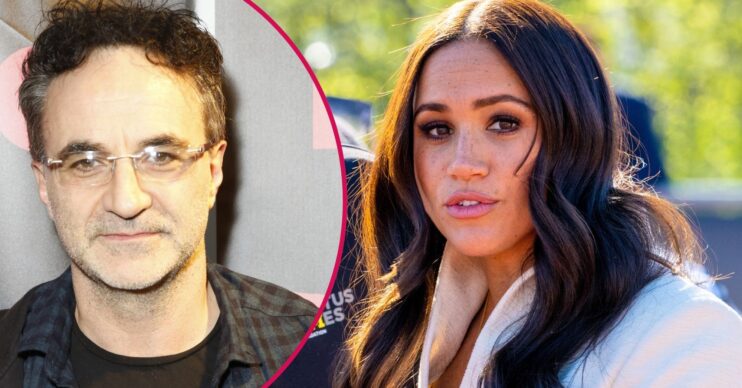 Split image of Noel Fitzpatrick (left) and Meghan Markle (right)