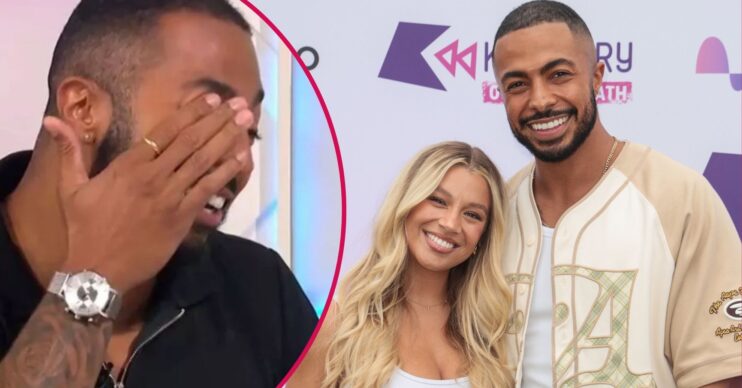 Tyler West crying / Molly Rainford and Tyler West smiling