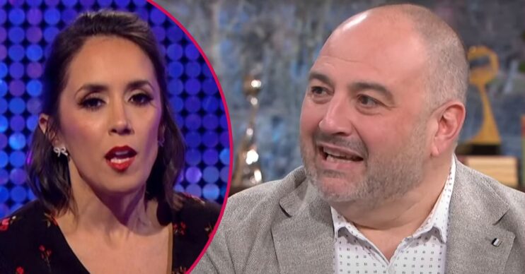 Slit image of Janette Manrara (left) and Wynne Evans (right)