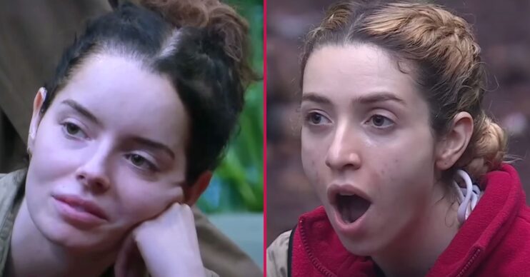 Maura Higgins frowning beside a shocked GK Barry