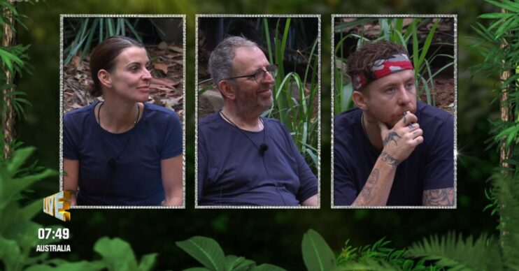 Coleen, Richard and Danny wait to hear who came third on I'm A Celebrity (Credit: ITV)