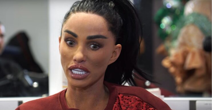 Katie Price speaking on a podcast