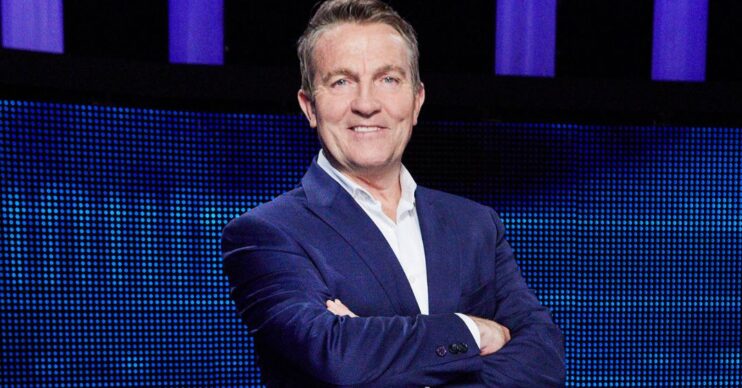 Bradley Walsh in front of generic blue background