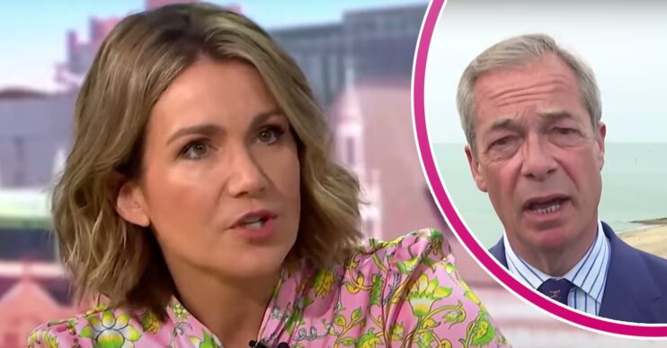 Susanna Reid asks questions, Nigel Farage looks desperately sad