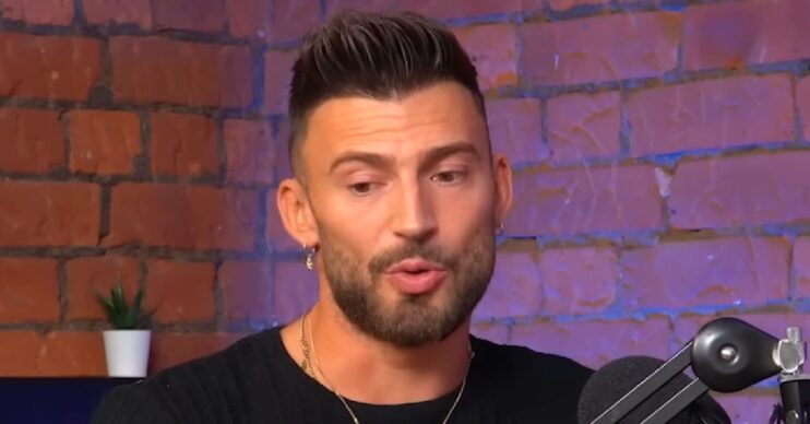 Jake Quickenden looking sad during a podcast