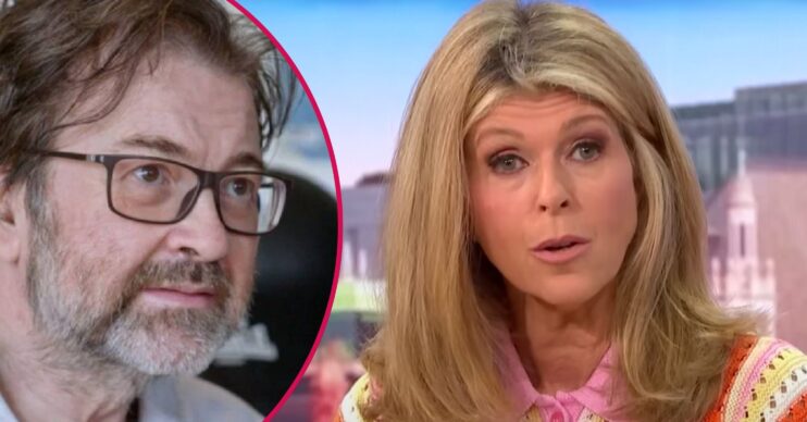 Derek Draper stares, Kate Garraway speaks to camera