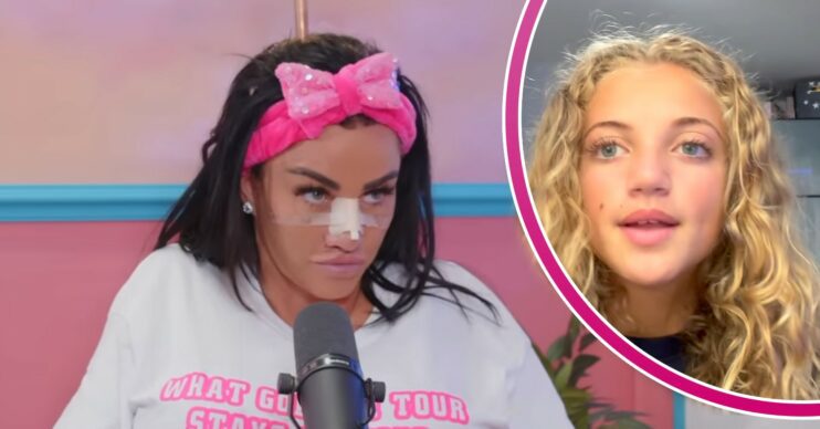 Katie Price on speaking podcast with Princess in bubble