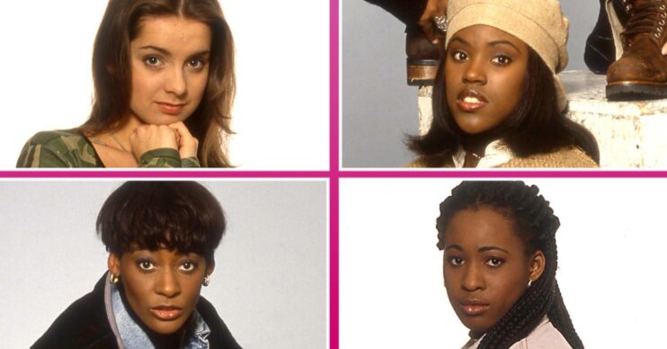 Louise Nurding aka Louise Redkapp, Kelle Bryan, Vernie Bennett, and Easther Bennett, pose