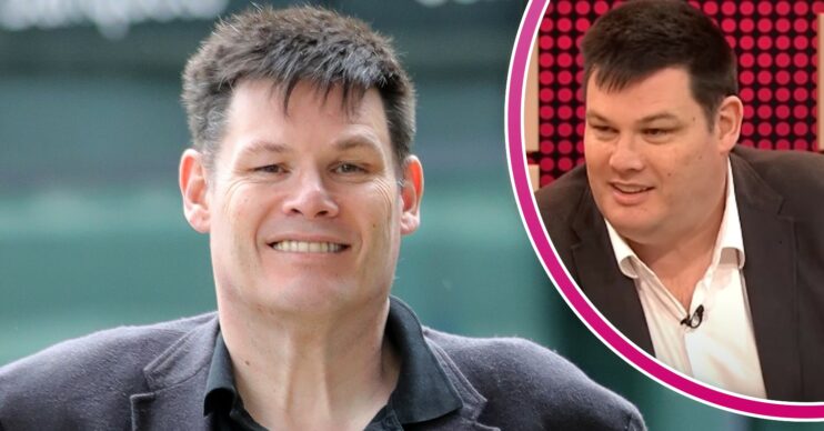 Mark Labbett smiling after weight loss, and before on GMB