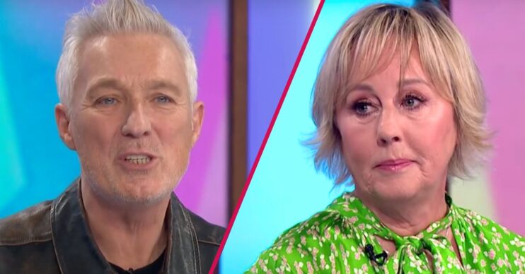 Martin Kemp looks serious, his wife Shirlie Kemp appears emotional