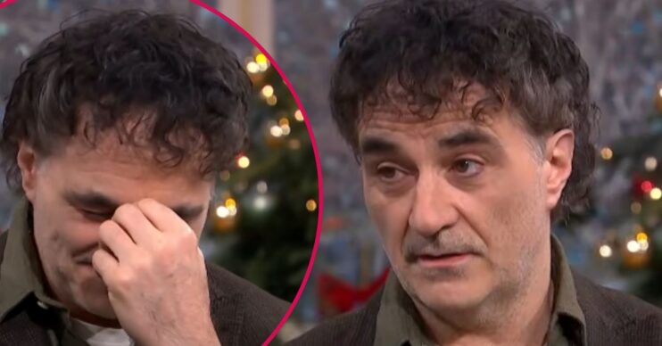 ED! composite of Supervet Noel Fitzpatrick in tears and speaking on This Morning
