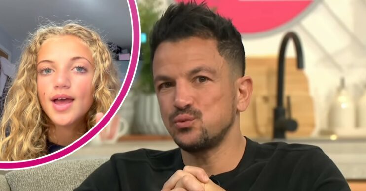 Peter Andre pouting on Lorraine and Princess speaking in YouTube video