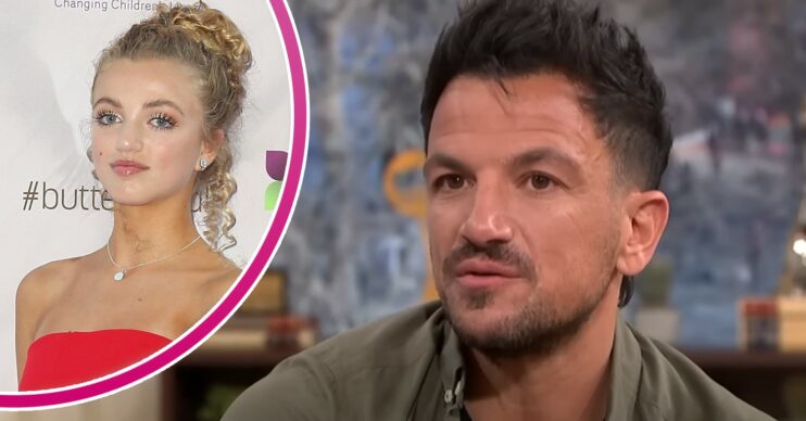 Princess smiling at event, Peter Andre looking serious on This Morning