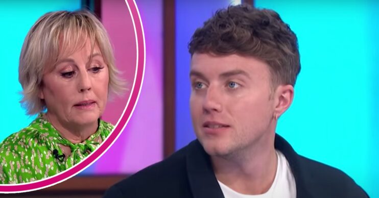 Shirlie Kemp looks sad, Roman Kemp looks serious