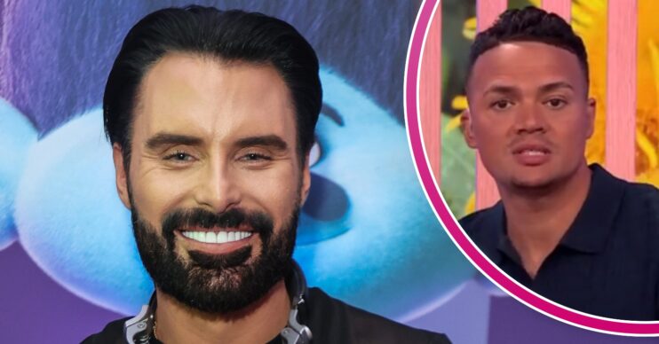 Rylan Clark smiling alongside Jermaine Jenas on BBC The One Show