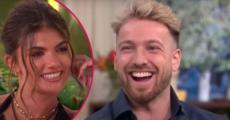 Samie Elishi smiles, Sam Thompson laughs