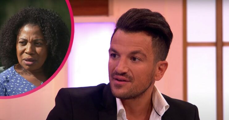 Peter Andre and Brenda Edwards look serious on Loose Women