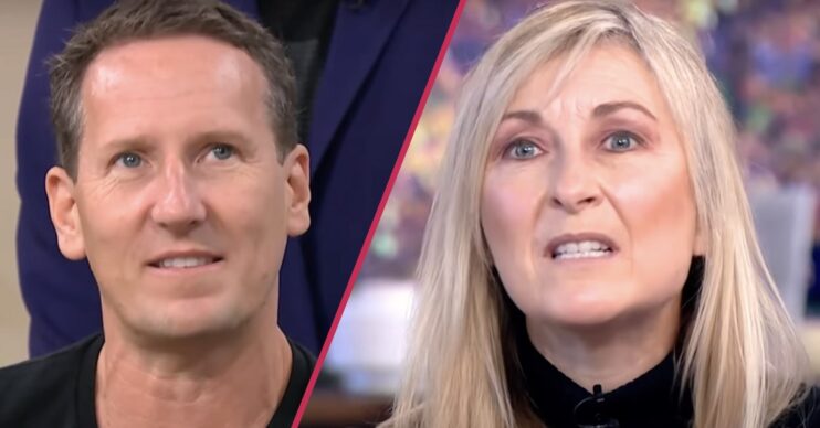 Fiona Phillips and Brendan Cole split screen image