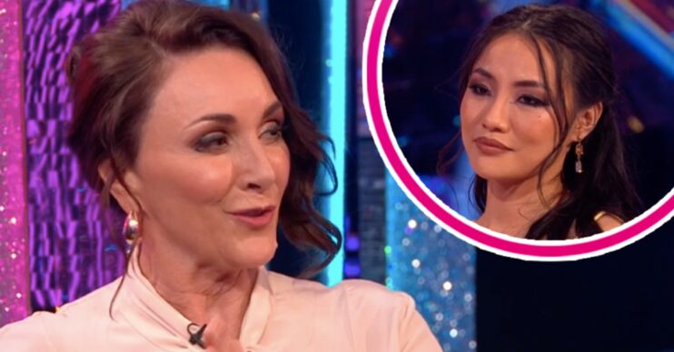 Shirley on Strictly with Nancy staring