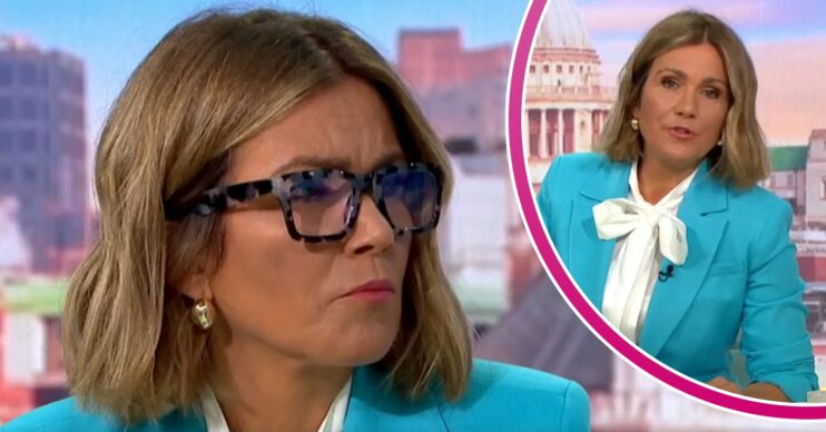 Susanna Reid looking upset on GMB