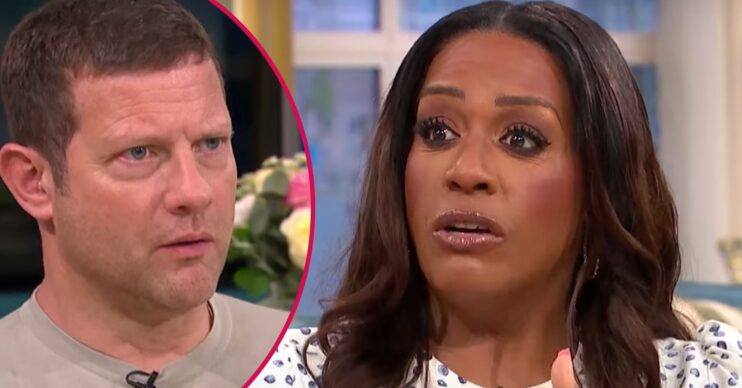 This Morning host Dermot O'Leary looks concerned, Alison Hammond also appears concerned