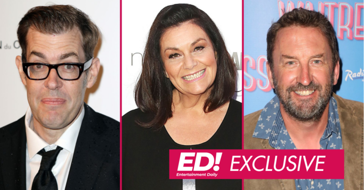Richard Osman, Dawn French, Lee Mack all smiling