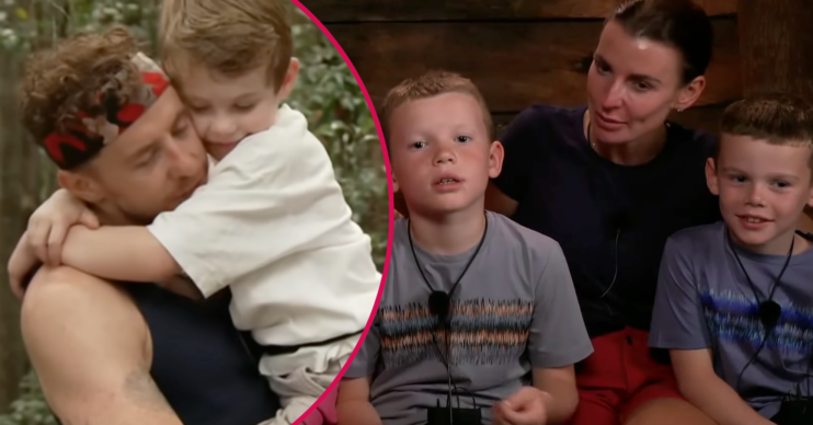 Coleen Rooney and her sons and Danny Jones and his son