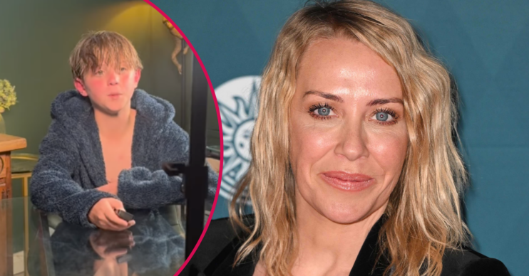 Laura Hamilton and her son Rocco inset