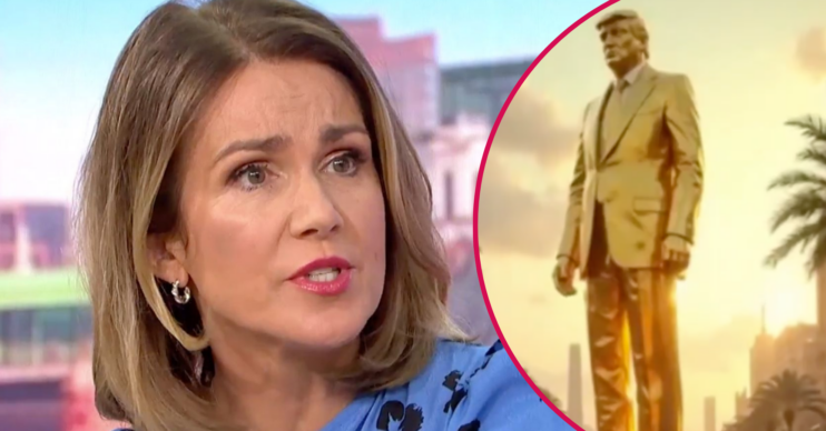 Susanna Reid and a gold statue of Donald Trump in Gaza