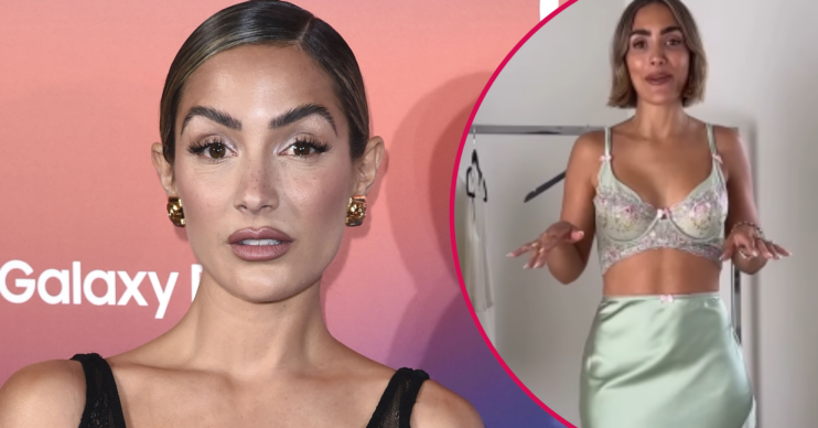 Frankie Bridge on the red carpet and in her bra