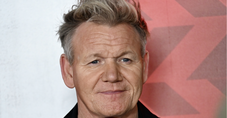 Gordon Ramsay on the red carpet eyes to camera