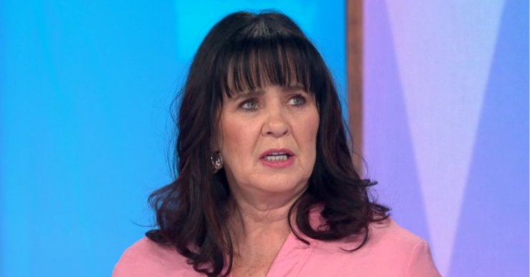 Coleen Nolan in a pink top on Loose Women