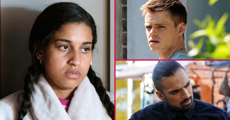 Composite image of Avani, Oscar and Ravi on EastEnders (Credit: BBC/Composite: ED!)
