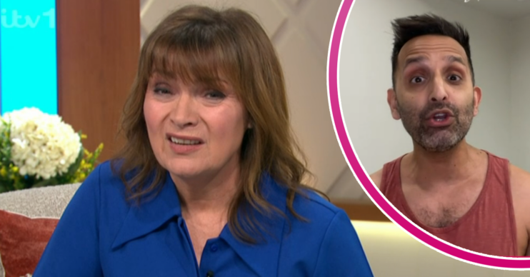 Lorraine Kelly looking concerned and Dr Amir inset